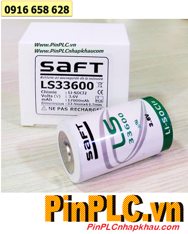 Saft LS33600, Pin PLC Saft LS33600 lithium 3.6v 17500mAh, Xuất xứ Pháp 